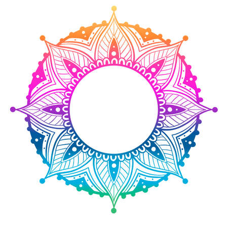 mandala circular pattern luxury ornamental background design with gradient. arabic or indian motif, vintage decorative gradient element. vector illustration.のイラスト素材