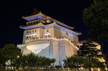 The night picture of Qianmen - The Front Gate in Beijing, Chinaのeditorial素材