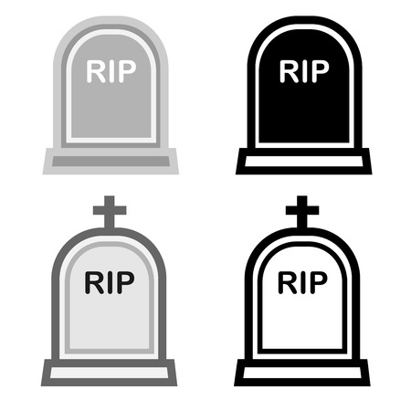 Grave stone icon setのイラスト素材