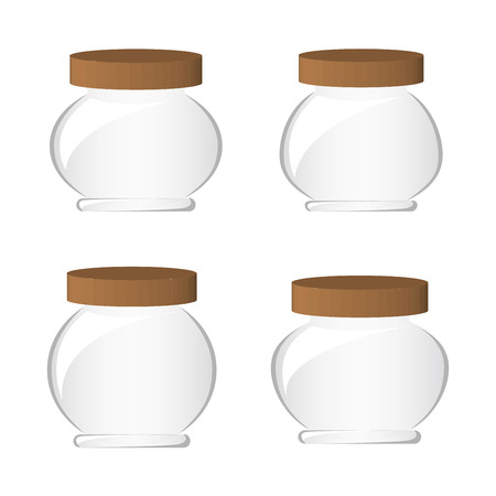 Glass jar set - roundのイラスト素材