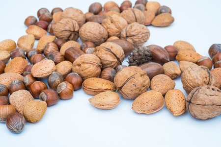 A selection of various nuts for consumptionの写真素材