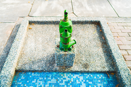 Traditional manual water pump seen in Ping Tung, Taiwanの写真素材
