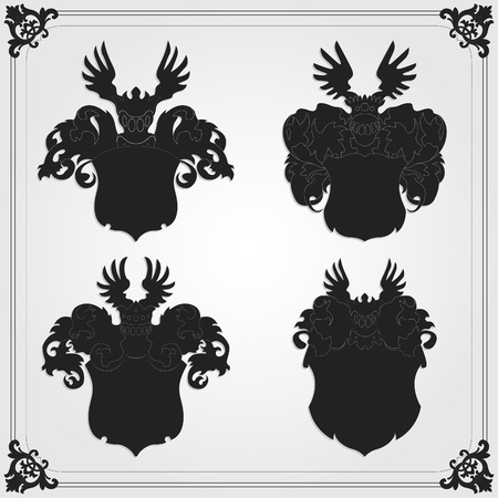 Illustrated vintage coat of arms collectionのイラスト素材
