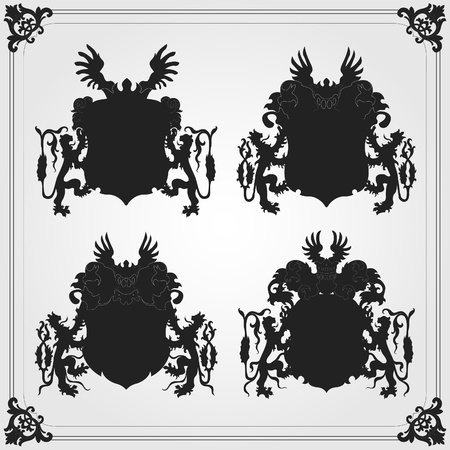 Illustrated vintage coat of arms collectionのイラスト素材