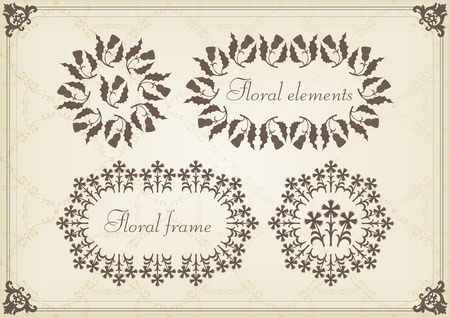 Vintage frames and elements illustrationのイラスト素材