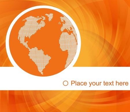 Orange globe concept vector background with mapのイラスト素材