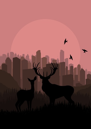 Skyscraper city landscape concept illustrationのイラスト素材
