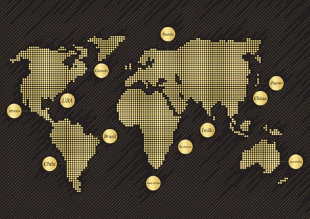 Abstract modern vector world mapのイラスト素材