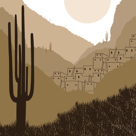 Wild mexican country foliage illustrationのイラスト素材