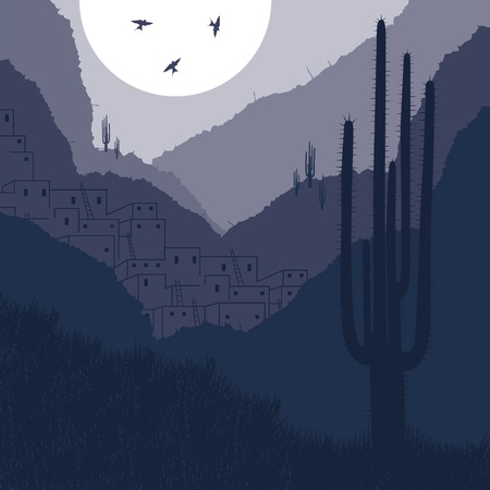 Wild mexican country foliage illustrationのイラスト素材