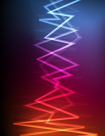 Neon abstract lines design on dark background vectorのイラスト素材
