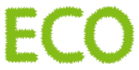 Eco symbol made of grass vector backgroundのイラスト素材
