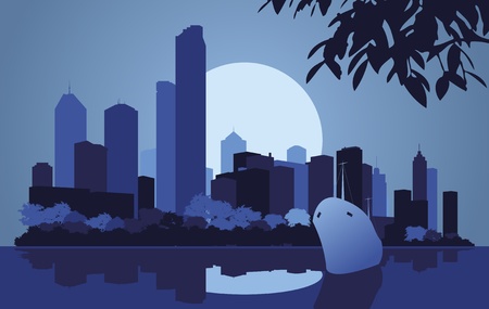 Skyscraper city landscape illustrationのイラスト素材