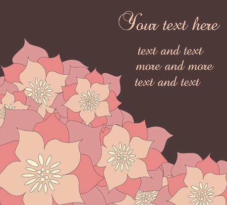 Cute vintage floral autumn card illustrationのイラスト素材