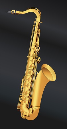 Golden saxophone illustration vectorのイラスト素材