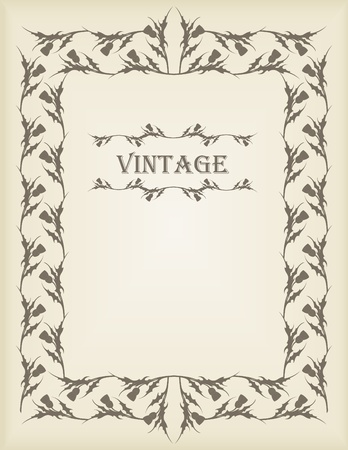 Vintage wedding invitation frame illustrationのイラスト素材