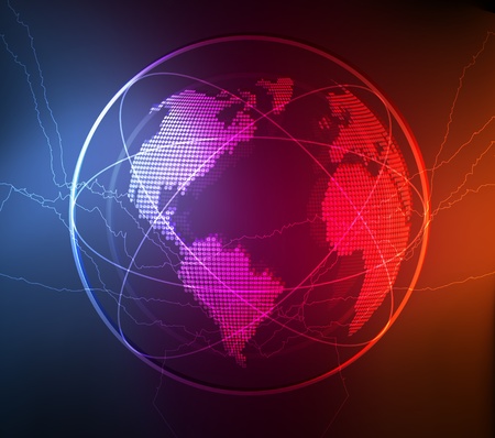 Neon globe vector backgroundのイラスト素材