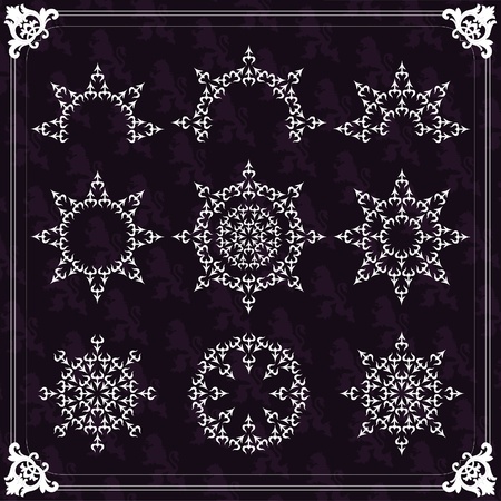 Vintage frames and elements illustration collectionのイラスト素材