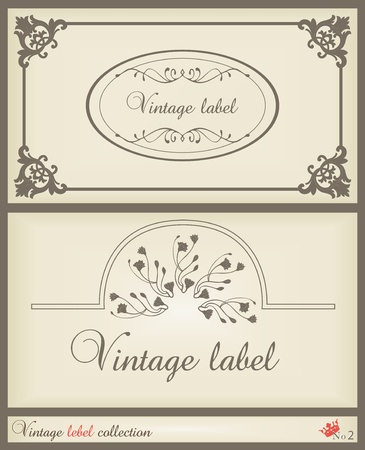 Vintage brown label frame vector backgroundのイラスト素材