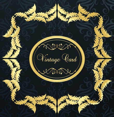 Golden vintage vector background coverのイラスト素材