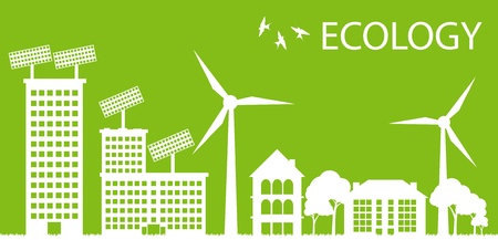 Green Eco city ecology vector background conceptのイラスト素材