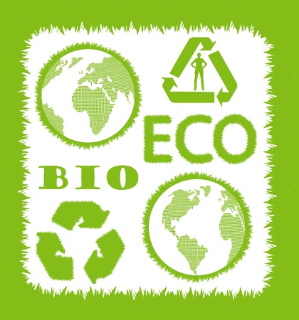 Signs of preservation of the environment- Ecology vector set.のイラスト素材