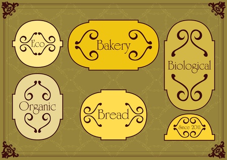 Vintage labels illustration collection vector setのイラスト素材