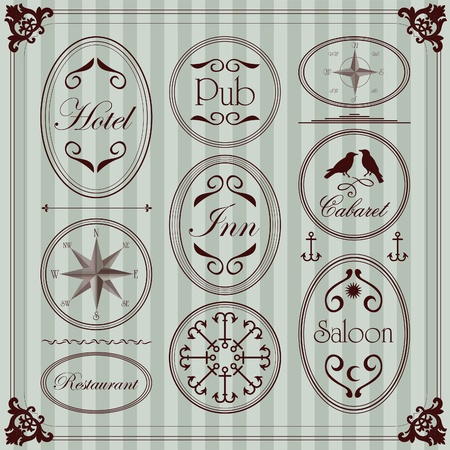 Vintage clothing labels and elements illustration collectionのイラスト素材
