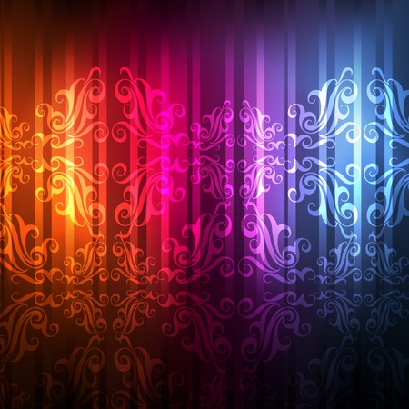 Abstract burst background with neon effects and colorful lightsのイラスト素材