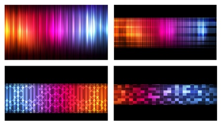 Set of colorful business cards neon background vectorのイラスト素材