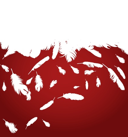 Christmas Angel feathers like a snowflakes vector backgroundのイラスト素材