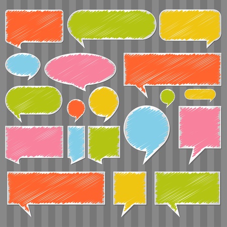 Colorful speech bubbles and balloons illustration collection backgroundのイラスト素材