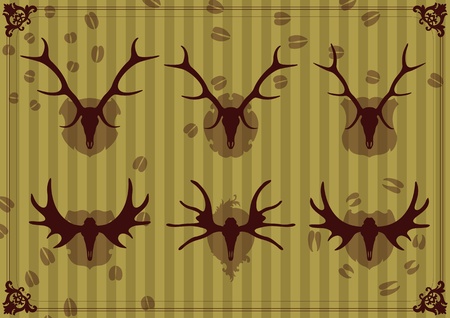 Deer horn background vectorのイラスト素材