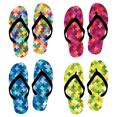 Summer colorful shoes on whiteのイラスト素材