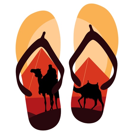 Summer colorful shoes on whiteのイラスト素材