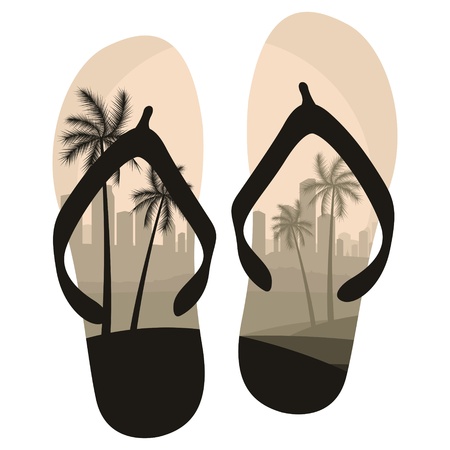 Summer colorful shoes on whiteのイラスト素材
