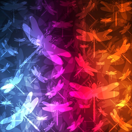 Abstract background with neon effects and colorful lightsのイラスト素材