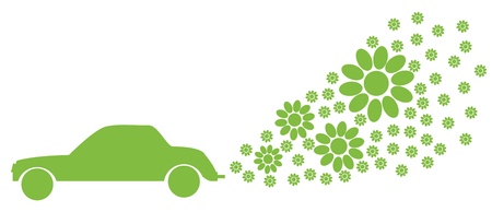 Ecology electrical car vector background green conceptのイラスト素材