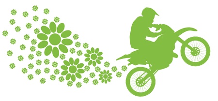Ecology electrical motorcycle vector background green conceptのイラスト素材