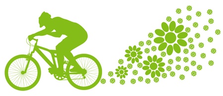 Ecology bike driving vector background conceptのイラスト素材