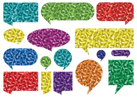 Colorful speech bubbles and balloons illustration collection background のイラスト素材