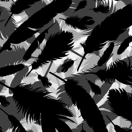 Bird feathers silhouettes background illustration vectorのイラスト素材