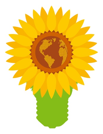 Ecology bulb light solar energy bulb vector backgroundのイラスト素材