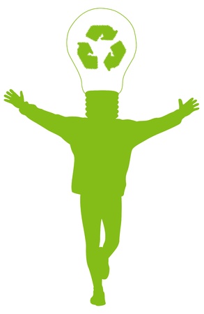Men thinking about recycling concept vector backgroundのイラスト素材
