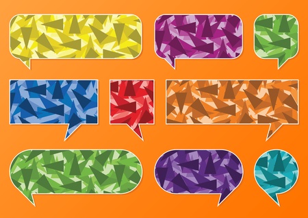 Colorful speech bubbles and balloons illustration collection background vectorのイラスト素材
