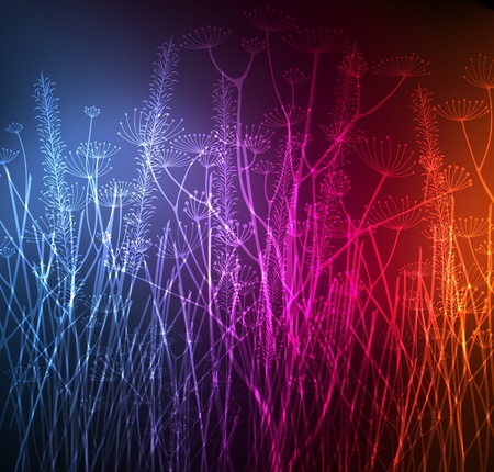 Abstract background with neon effects and colorful lightsのイラスト素材