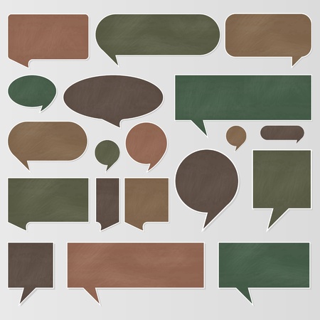 Chalkboard speech bubbles and balloons illustration collection backgroundのイラスト素材