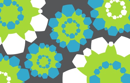 Blue, white and green mosaic background for posterのイラスト素材