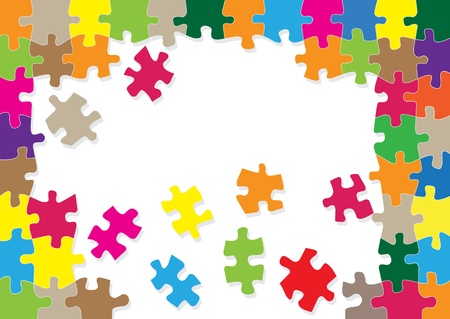 Colorful jigsaw puzzle background for posterのイラスト素材
