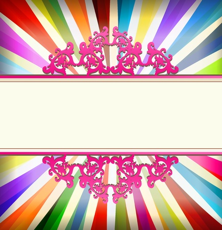 Vintage colorful template with retro sun burst background for posterのイラスト素材